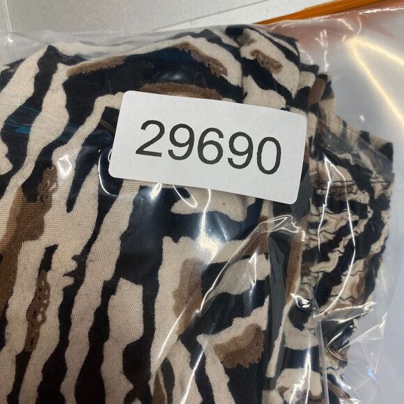 Angie Top Women M Medium Black Geometric Sleeveless Round Neck Wide Strap Rayon - Picture 6 of 6